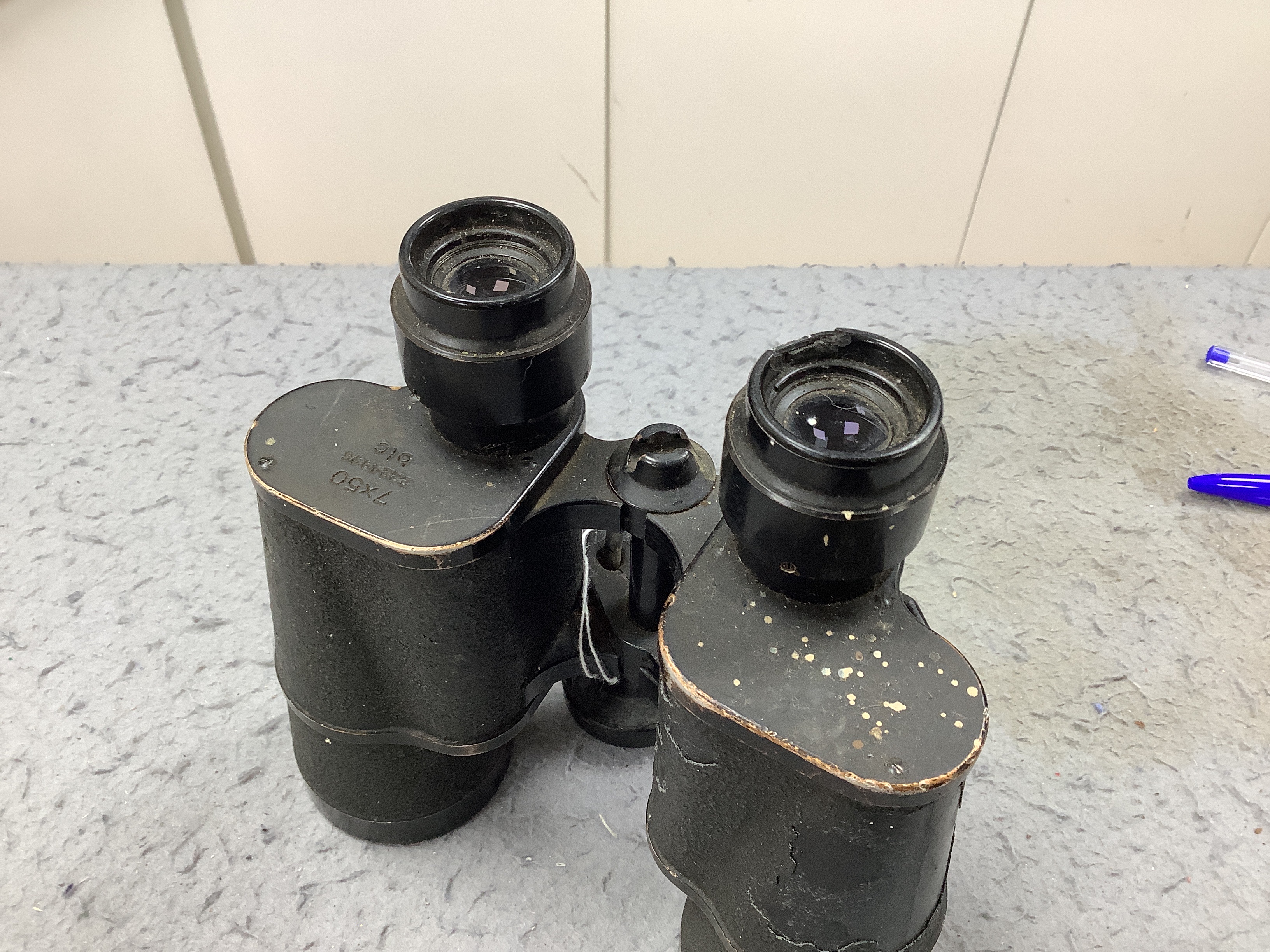 A pair of WWII German 7x50 blc binoculars, a/f